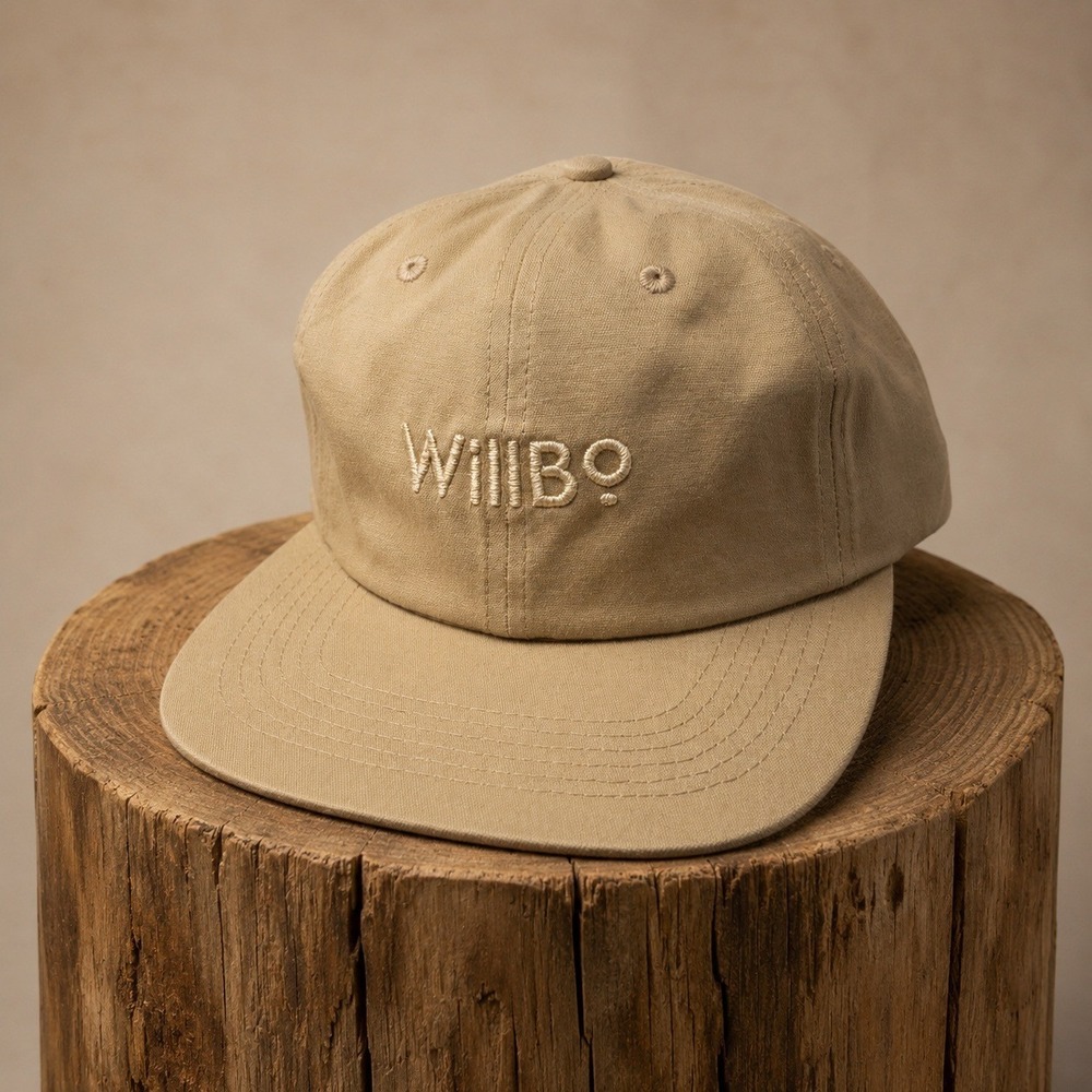 Willbo‎ Hat Unisex One Size Tan Khaki Embroidered Logo Snapback Cap